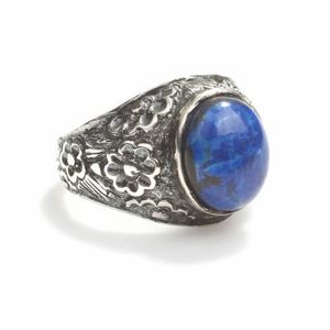 Handmade 925 Sterling <b>Silver</b> <b>Ring</b> for <b>Men</b> Oval Cut Lapis Lazuli Stone Engraved Bands Everyday Wear Natural Stone Jewelry - Product Image 1