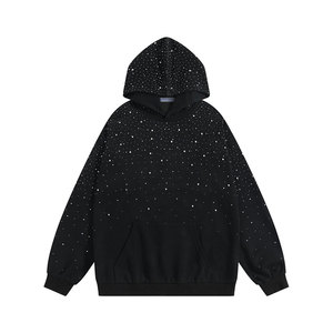 Sweat à capuche en tissu doux, look luxueux, détails en pierre, tendance inspirée de la mode streetwear - Product Image 1