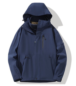 Veste de randonnée extérieure Soft Shell avec capuche coupe-vent, conception imperméable et fermeture à glissière - Product Image 3