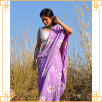 Sari en Georgette Brodé Lavable de Luxe, Meilleure Vente, avec Dentelle Florale, Haut de Gamme, Ethnique Indien, pour Fêtes et Festivals, pour Adultes