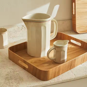 ถาดไม้สี่เหลี่ยมผืนผ้าอเนกประสงค์ ดีไซน์สไตล์ฝรั่งเศส สำหรับจัดเก็บ โชว์ วางแจกัน บนโต๊ะ โดย Crescent Crafts - Product Image 1