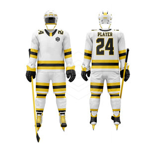 Concevez vos propres ensembles d'uniformes de hockey sur glace - 100% polyester respirant, jersey écologique, logo personnalisé, prix bas, nouvelle arrivée - Product Image 1