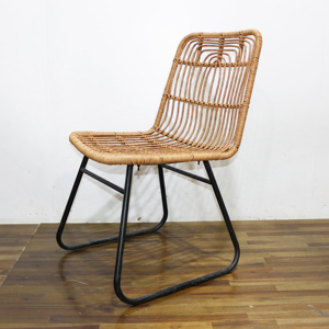 Artex Dong Thap Factory Durable Patio Chair with Powder Coated Black Metal <b>Frame</b> Brown Rope Weaving and Cross Support Design - Product Image 4