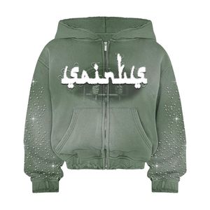 Sweats à capuche de haute qualité avec broderie et strass, tendance et personnalisables selon la demande du client - Product Image 1