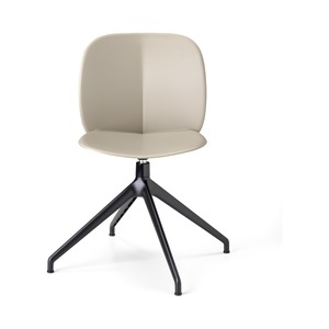 Swivel <b>Chair</b> Technopolymer <b>Shell</b> Black Painted Four-Star Base Modern Office Meeting Room <b>Chair</b> Made in Italy - Product Image 1