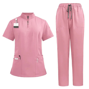 Uniforme de médecin en soins infirmiers pour femmes pharmacie Logo personnalisé uniformes d'infirmières hospitalières ensemble de pantalons multiples avec poches - Product Image 3