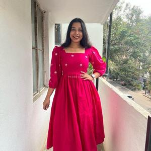 เดรสแม็กซี่ทรงเอไลน์สำหรับผู้หญิงเดรสแขนพองพิมพ์ลายดอกไม้ใส่สบายเหมาะสำหรับสตรีท & วันหยุด - Product Image 3