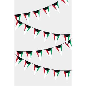 Party <b>Banners</b> Kuwait Triangular Flag Bunting - Product Image 1