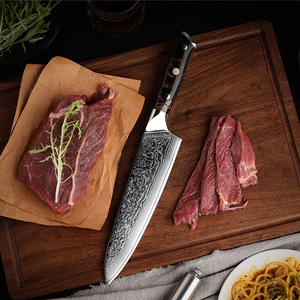 Vente en gros Couteau de chef damas personnalisé de haute qualité Couteaux de cuisine à manche noir en acier inoxydable à haute teneur en carbone OEM disponible - Product Image 4