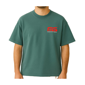 Camiseta Larga de Punto Negra Sólida, 100% Algodón, con Logotipo Personalizado, Cuello Redondo, Antiarrugas, Manga Corta para Hombre - Product Image 1