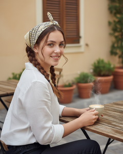 Bandanas imprimés en bloc, style bohème, écharpe en coton pour le cou, 100% coton biologique, bandana doux pour femmes - Product Image 2