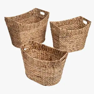 SALE! Wholesale Best Selling 2023 Premium Water Hyacinth Baskets - Set of 3 for Decor Living Room Kitchen Bathroom