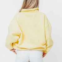 Polaire longue d'hiver pour femmes pour sweat 1/4 Zip Mockneck Butter Yellow/Buttercream Pullover