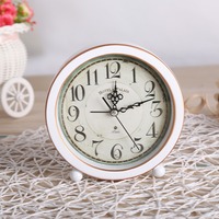 Réveil silencieux vintage à quartz, horloge de table analogique ronde avec alarme sonore puissante, grands chiffres pour chambre, bureau, décoration intérieure