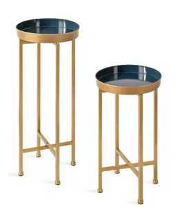 Modern Design Living Furniture Metal Side Table Set of Two Home Furniture Newest Designs Black Glossy Powder Coated <b>End</b> Table - Product Image 3