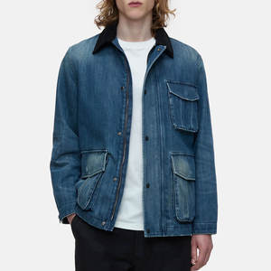 Veste en jean à l'allure de créateur pour hommes disponible en lavages personnalisés et en commandes en gros - Product Image 1