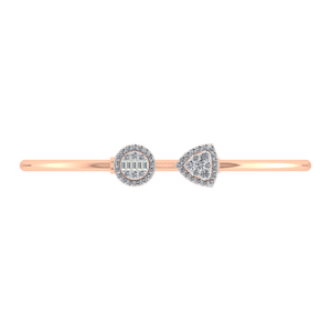 Bracelet jonc ouvert en or massif 14 carats avec motif de grappe de poire en diamant cultivé en laboratoire bijoux fins pour mariages fabricant OEM - Product Image 3