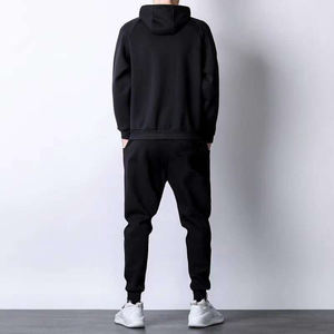 Men's Fashion Thickened Warm Hooded Sweatshirt and <b>Above</b> Knee Pants Set Sport Jogger Track Suit Two Piece Hoodies and Pants - Product Image 5