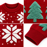 Pull-over doux personnalisé pour femme, motif flocon de neige et sapin, collection hiver, tricot de Noël, vente en gros, OEM