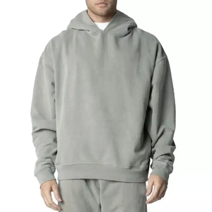 Sudadera con capucha de gran tamaño de peso pesado para hombre, hombro caído, logotipo personalizado, sudadera gruesa en blanco de rizo francés, ropa teñida impresa para invierno - Product Image 1