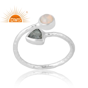 Nouveau lancement bague en argent sterling 925 avec opale éthiopienne naturelle et pierres précieuses Labradorite fabricant de bijoux personnalisés - Product Image 1