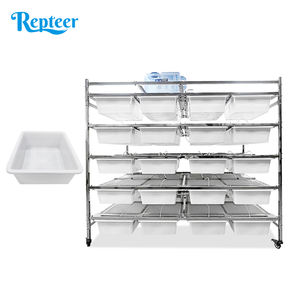 Gabbia Moderna e Semplice di Lusso per Allevamento di Topi e Ratti, in Acciaio Inossidabile Resistente con Vassoio in Plastica e Motivo a Puntini - Product Image 1