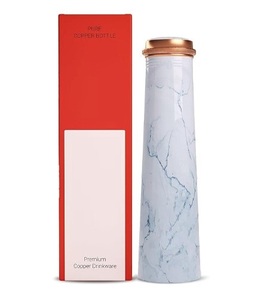 Bouteille d'eau en cuivre élégante pour une hydratation quotidienne, étanche, sans BPA, bouteilles en cuivre conscientes de la santé approuvées par l'Ayurveda - Product Image 3