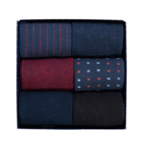 Chaussettes classiques pour hommes à motif géométrique en coton et élasthanne, lot de 6 paires en coffret cadeau, imprimées numériquement, taille unique, pour l'hiver