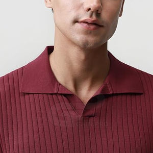 Chemise à col Johnny pour homme, coupe décontractée, design tendance et tissu confortable - Product Image 5
