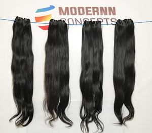 Vente en gros 100% bruts vierges non transformés à cuticule alignée cheveux humains indiens branche dentelle droite naturelle faisceaux vague cheveux humains - Product Image 1