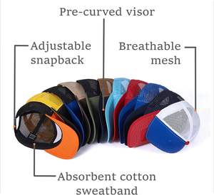 Gorra de béisbol de ala corta, gorra de entrenamiento de ala corta Lisa ajustable, gorra de pesca, gorra de camionero de atletismo, malla - Product Image 2