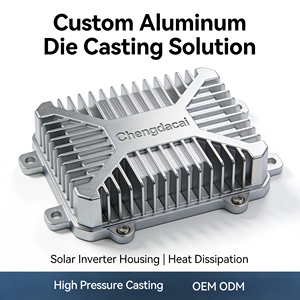 Fabrication sur mesure OEM de boîtiers de dissipateurs thermiques pour onduleurs solaires en aluminium moulé sous pression ADC12 - Product Image 1