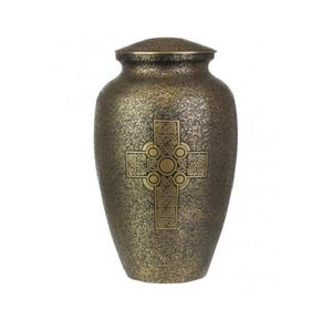 Urne funéraire pour adultes de qualité supérieure en noir et or classique, élégante urne commémorative pour les cendres funéraires, couvercle et base dorés, fabricant en gros OEM. - Product Image 3