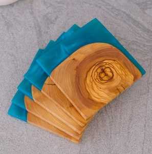 Sous-verres en résine de bois époxy noyer Offre Spéciale inde 2025 Top qualité personnaliser carré rond - Product Image 1
