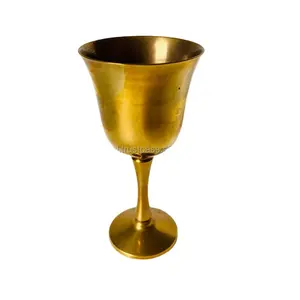 Customisable Vintage Brass Small Wine Goblet Chalice, Champagne Glasses, Worship Glasses Or Decorative Glasses
