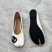 Chaussures Mary Jane à bout fendu pour femmes, en cuir souple, style ballerine décontractée, nouvelle collection 2026, stock entrepôt étranger