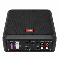 Subwoofer de voiture sous siège de 8 pouces, montage fin et peu profond, 100W RMS, 200W de crête, 4 ohms, 89dB, amplificateur intégré pour l'audio de voiture