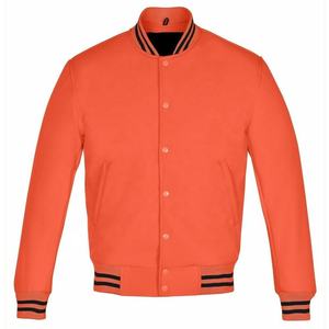 Blouson universitaire homme tendance 2025 en laine chenille brodée, manches en cuir vintage, col montant, respirant, style urbain - Product Image 2