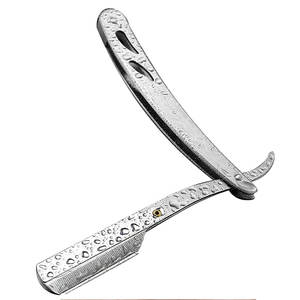 Mango de afeitadora plegable de borde recto de acero inoxidable Premium para herramienta de entrenamiento de maquillaje permanente para hombres - Product Image 2