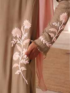 OEM de alta calidad de las mujeres Abaya diseño de sonrisa abierta con mangas largas al por mayor a un precio razonable - Product Image 6