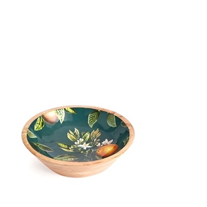 Cuencos de madera de lujo modernos, cuencos tallados, respetuosos con el medio ambiente, hechos a mano con esmalte colorido en el interior para ensaladas y servir 2024 - Product Image 6