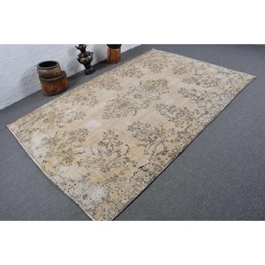 พรมปูพื้นทำมือทรงสี่เหลี่ยมขนแกะสไตล์ตุรกีวินเทจผ้าเย็บปะต่อสีเทา5.8x8.6ฟุตสำหรับโถงทางเดิน - Product Image 2