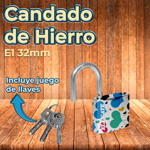 Lucchetto in Lega di Zinco Bianco da 32mm con Motivo a Cuore, Combinazione Numerica a Chiave, Funzione Impermeabile, Dimensione 70mm - Product Image 3