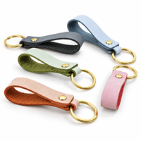 Porte-clés en cuir véritable de luxe, cadeau d'affaires personnalisé avec logo, porte-clés de voiture en cuir véritable, tendance, pas cher, mignon, effet givré