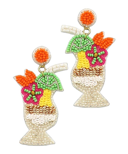 Boucles d'oreilles pendantes de luxe brodées à la main avec des perles de rocaille, magnifiquement personnalisées, bijoux de cocktail multicolores - Product Image 4