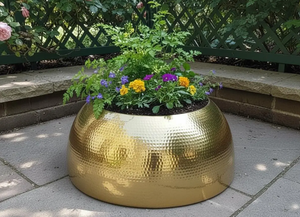 Brass Antique Finished <b>Metal</b> Pure brass Home <b>Garden</b> Flower Pot and Planter Round Shape Large Copper Planter - Product Image 2