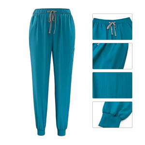 Tenues médicales unisexes à col en V pour médecins, ensembles de blouses et pantalons d'hôpital en toile, vente en gros - Product Image 3