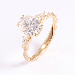 แหวนแต่งงานสีทองแท้เพชรโมอิส9K 14K 18K เครื่องประดับทองแท้แหวนเพชรโมอิสซาไนต์ทรงรี - Product Image 1