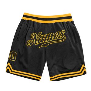 Industrie Direct Engro Sportswear Short de basket-ball taille haute confortable personnalisé noir noir-or authentique Throwback - Product Image 1