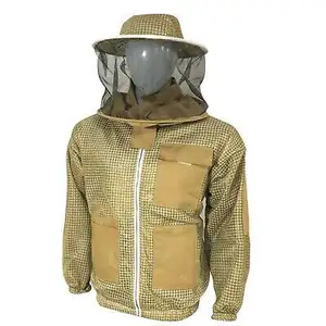 3 lapisan jaket Beekeeping berventilasi, perlindungan penuh peternak lebah ultra ringan dengan pagar kerudung